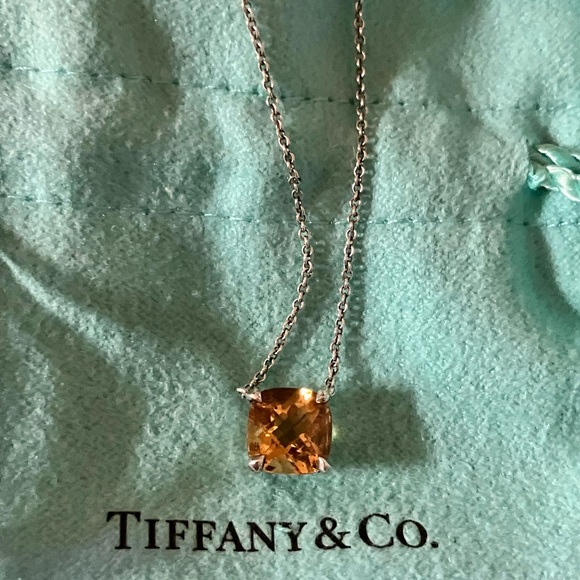 Rare Tiffany & Co Sterling Silver Faceted Citrine Necklace - Picture 4 of 8